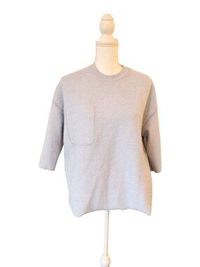 Lunya Silksweats Reversible Cropped Sleeve Sweatshirt, XXS OVERSIZED NWT